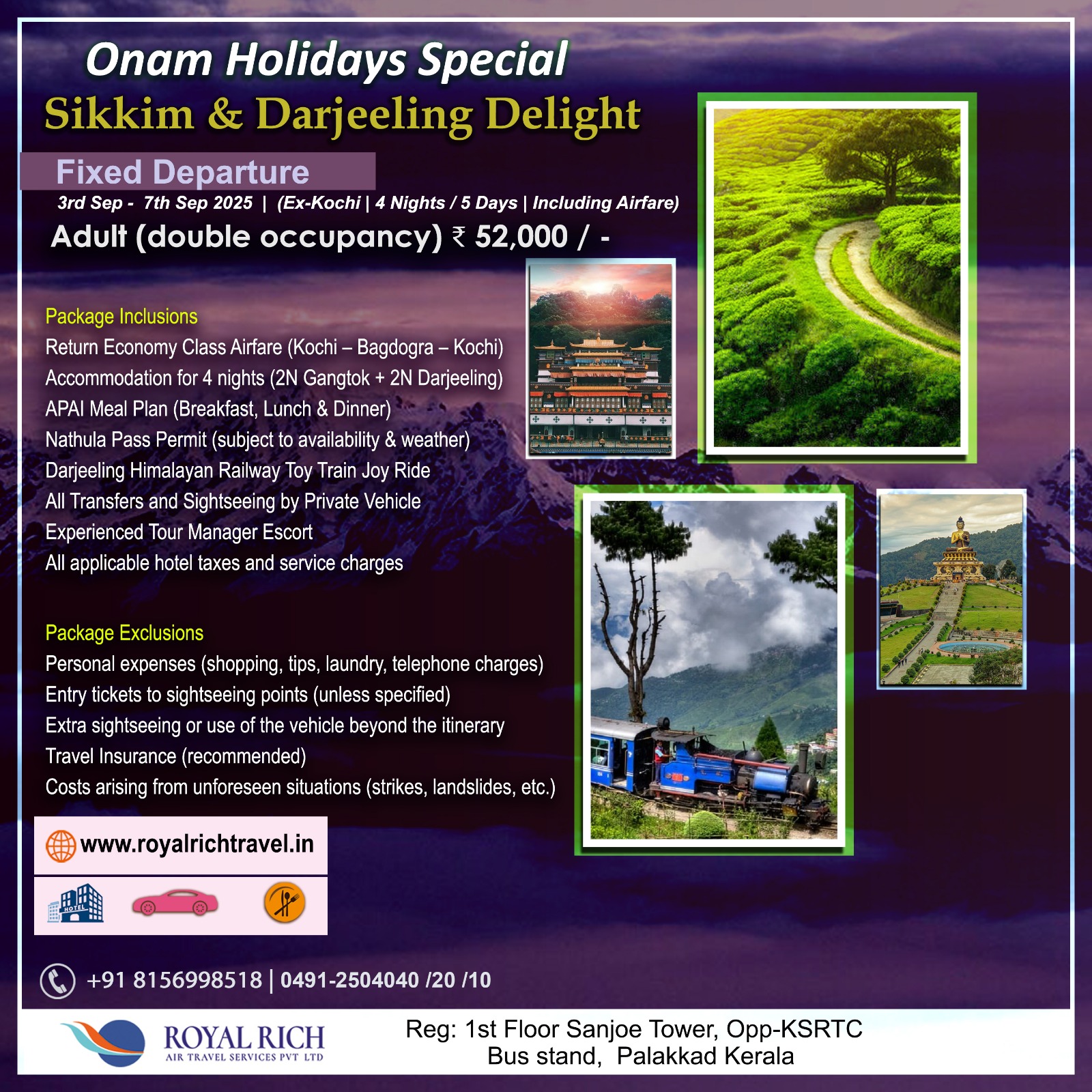 Onam Holidays Special: Sikkim & Darjeeling Delight